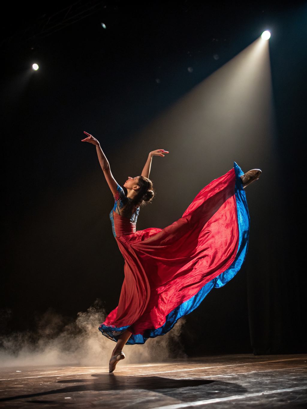Portrait artistique en noir et blanc d'une performance de danse