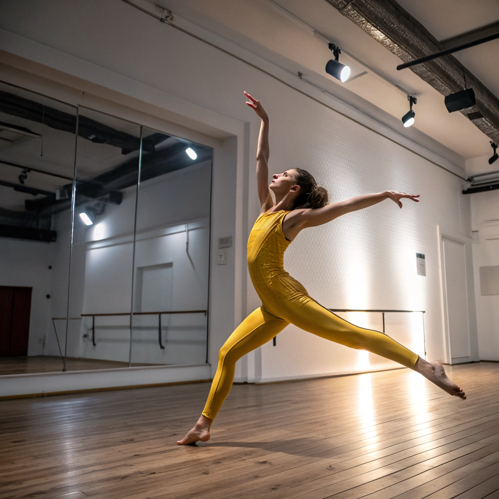 Saut contemporain capturé en plein vol