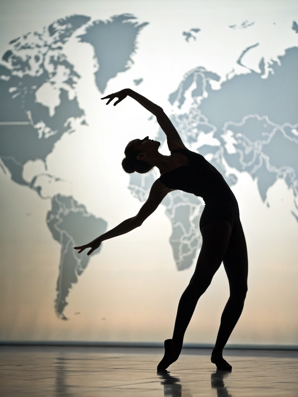 Silhouette de danseuse au sol